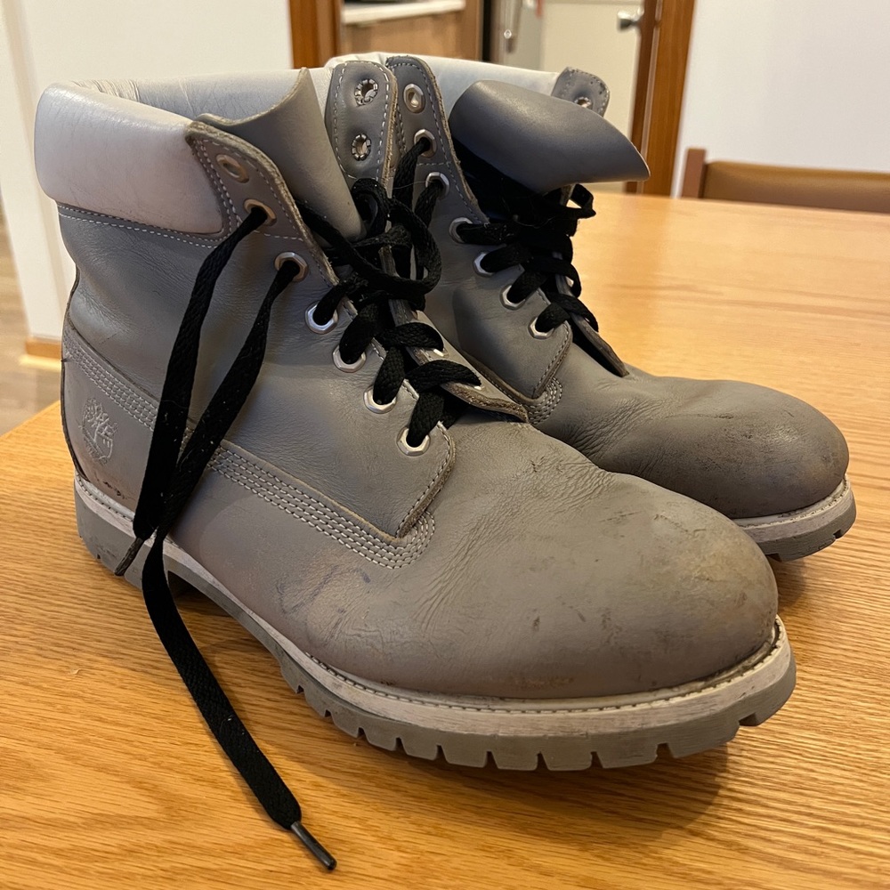 Timberland Premium 6 inch waterproof boot Gray Light Gray Men's US 11.5m 27021